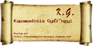 Kapamadzsia Gyöngyi névjegykártya